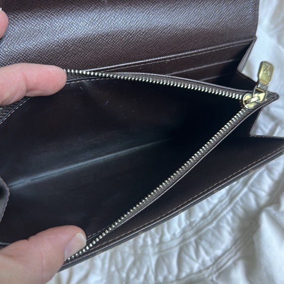 LV vintage brown denim Sarah wallet - Picture 5 of 9